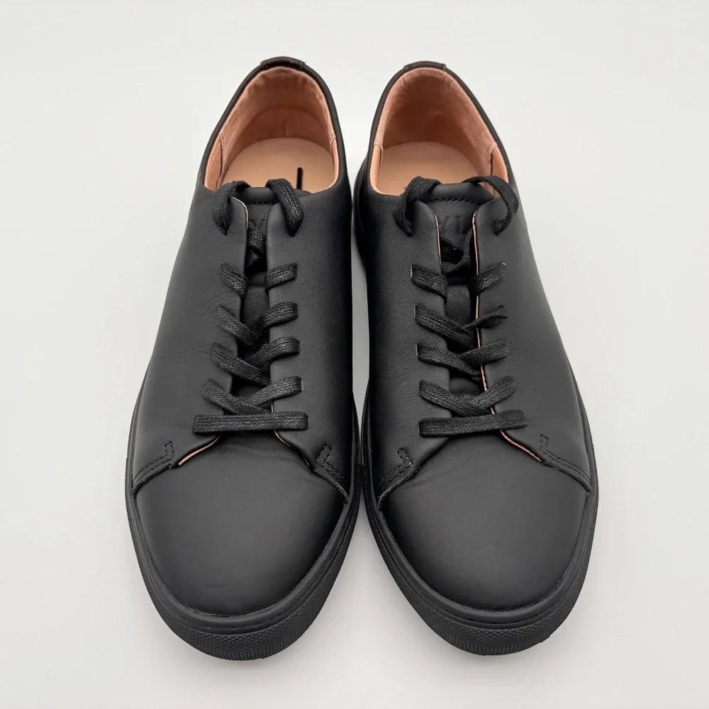 BYLT Lux Low Sneakers Mens Size 8.5 Black Leather Lace Up Shoes